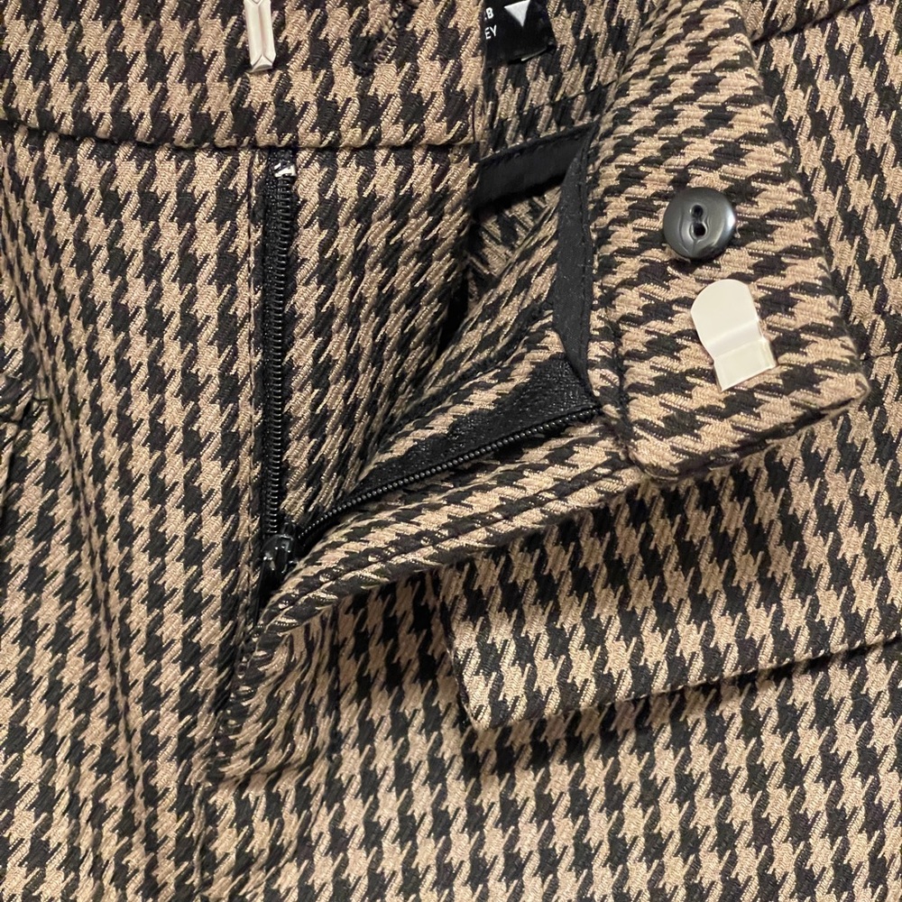 Zara Brown Houndstooth High Waist Tailored Skort Preppy Chic Academia Medium - Picture 6 of 11